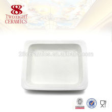 Vente en gros de dîner buffet blanc en céramique servant des plats carrés